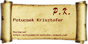Potucsek Krisztofer névjegykártya